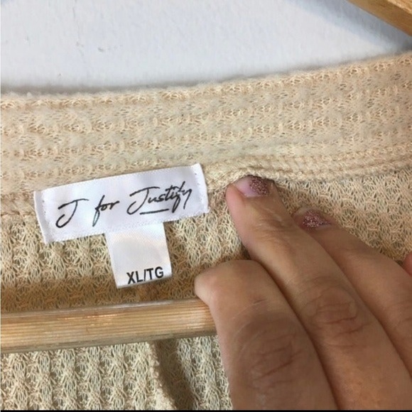 J For Justify Cream Waffle knit top - Picture 4 of 4